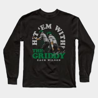 Zach Wilson New York J Griddy Celebration Long Sleeve T-Shirt